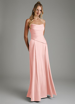 Azazie Gabriela Brudtärnklänningar Klänning av A-linje i Stretch Satin Korsett Puderrosa image8