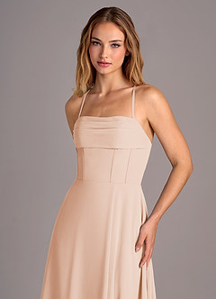 Azazie Carolyn Bridesmaid Dresses English Rose A-Line Pleated Chiffon Dress image2
