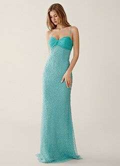 Jasminiah Blue Pearl-Embellished Lace/Chiffon Prom Dress image6