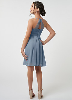 Azazie Ginny Junior A-Linie Plissee Chiffon Kleid Zwielichtviolett image4