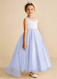 Azazie Tay Flower Girl Dresses Lavender A-Line Sequins Tulle Dress image3