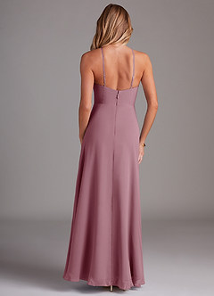 Azazie Bailey Abiti da Damigella Abito A-Line in Chiffon con Scollo Halter e Spacco Laterale Vintage Malva image2