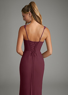 Azazie Asa Bridesmaid Dresses Cabernet Sheath Corset Chiffon Dress image7