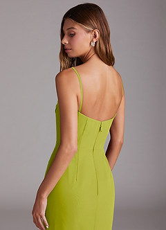 Azazie Saige Vestidos de damas de honor Vestido de Hierba De Limón de Gasa de Corte en A Convertible con Vestidos sin tirantes image9