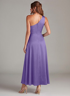 Azazie Brooke Robes de demoiselle d'honneur Robe Trapèze en Satin extensible Une épaule Tahiti image7