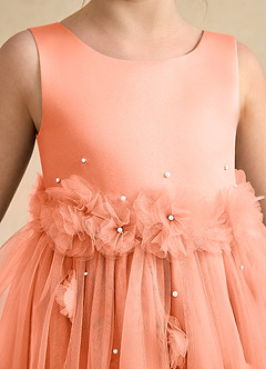 Azazie Lux Flower Girl Dresses Sunset A-Line Beaded Tulle Dress image7