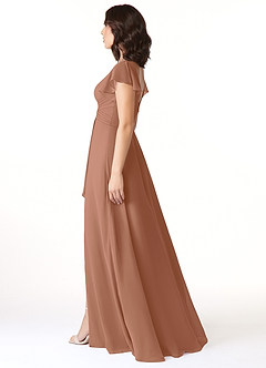 Azazie Omari Bridesmaid Dresses Bronzer A-Line Chiffon Dress image3