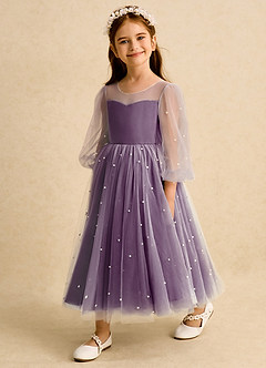 Azazie Trudy Robe Demoiselle D'honneur Fillette Robe Princesse en Tulle Encolure en Forme de Cœur Grain De Raisin image4