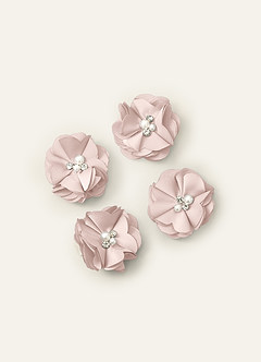 Four-Piece Matching Color Stretch Satin Hair Clip Set