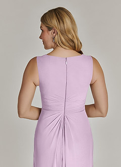 Azazie Manuella Mother of the Bride Dresses Frosted Lilac A-Line V-Neck Pleated Chiffon Dress image9
