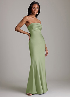 Azazie Saylor Brudtärnklänningar Klä av Sjöjungfru i Stretch Satin Axelbandslös Dusty Sage image4