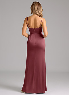Azazie Aimee Bridesmaid Dresses Desert Rose A-Line Sweetheart Neckline Stretch Satin Dress image2