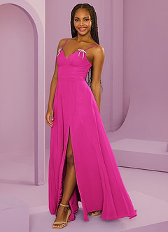 Barbie ♥ Azazie Morsiusneito Mekot A-linja taskujen kanssa Sifonki Lattian pituus Pukeutua image8