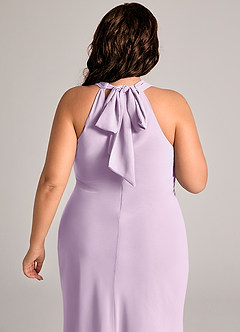 Azazie Doretta At-home Try On Dresses Black Mermaid Pleated Chiffon Dress image12