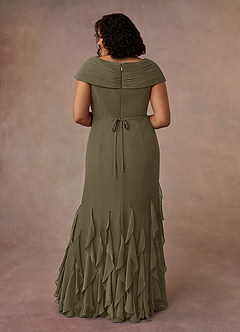Azazie Bailora vestidos de madre de la novia Vestido de Verde Sauce de Gasa de Sirena con Volante image8