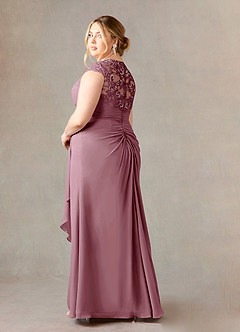 Azazie Birdie Mother of the Bride Dresses Vintage Mauve A-Line Queen Anne Sequins Chiffon Dress image10
