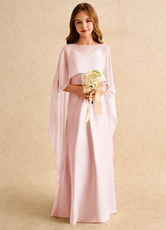 Azazie Fishie Junior Formal Flower Girl Klänningar Klä A-Line i Matt satäng image3