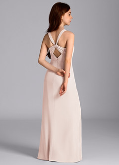 Azazie Mero Junior Vestido de Pétalo De Rosa de Gasa de Corte Sirena con Plisado image7