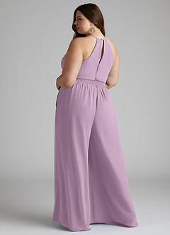 Azazie Kenzi Abiti da Damigella Tuta in Chiffon Plissettato Glicine image9