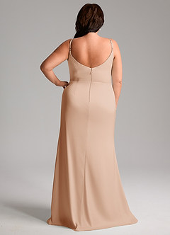 Azazie Deandra Bridesmaid Dresses English Rose Mermaid Pleated Stretch Satin Dress image8