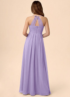 Azazie Ginny Junior Lilac A-Line Pleated Chiffon Dress image4
