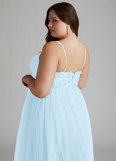 Azazie Roni Bridesmaid Dresses Sky Blue A-Line Sweetheart Neckline Tulle Convertible Dress image8