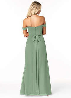 Azazie Joretta Final Sale Matcha A-Line Off the Shoulder Chiffon Convertible Dress image2