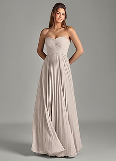 Azazie Chiana Abiti da Damigella Abito A-Line in Chiffon Senza Cinturino Gelo image3