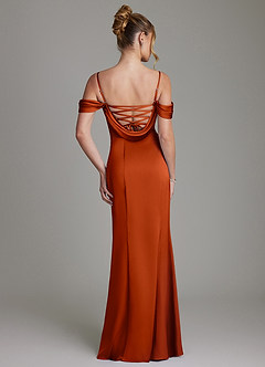 Azazie Nira Brautjungfernkleider Meerjungfrau-Linie Korsett Stretch-Satin Kleid Paprika image8