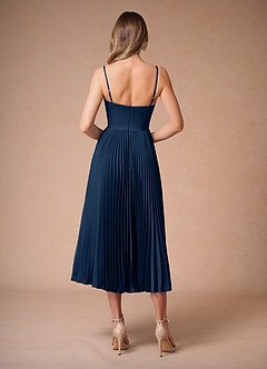 Léna Navy Pleated Midi Dress image2