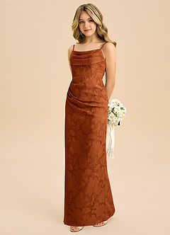 Azazie Mai Junior Klä av Tubklänning i Blommig Utbrändhet Plisserad image1