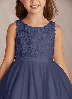Azazie Calla Flower Girl Dresses Stormy Ball-Gown Lace Tulle Dress image6