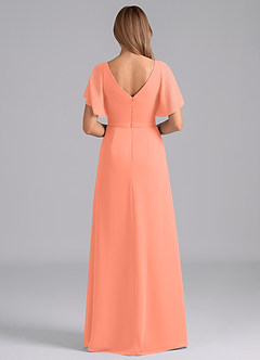 Azazie Ambrosia Bridesmaid Dresses Sunset A-Line Pleated Chiffon Dress image6