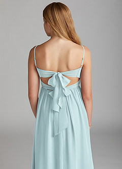 Azazie Zeya Junior A-Linie Chiffon Kleid Nebel image2