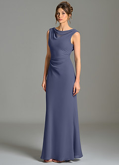 Azazie Kieryn Bridesmaid Dresses Stormy Mermaid Pleated Chiffon Dress image3