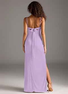 Azazie Mai Bridesmaid Dresses Lilac Sheath Pleated Mesh Dress image5
