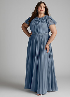 Azazie Kara Abiti da damigella modesti Abito A-Line Plissettato Chiffon Floor-Length image12