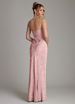 Azazie Viv Bridesmaid Dresses Rose Jacquard Sheath Strapless Jacquard Dress image2