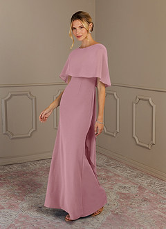 Azazie Dion Mother of the Bride Dresses Vintage Mauve Sheath Scoop Stretch Crepe Dress image4
