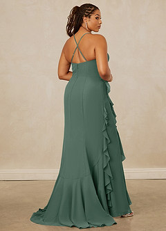Christian Siriano Bridal for Azazie 1006 Bridesmaid Dresses Sea Moss Mermaid Ruched Chiffon Dress image15
