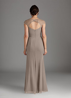 Azazie Blanchett Mother of the Bride Dresses Taupe Mermaid Sequins Chiffon Dress image5