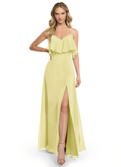Azazie Jean Bridesmaid Dresses Lemon Sorbet A-Line Chiffon Convertible Dress image1