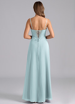 Azazie Valentine Bridesmaid Dresses Mist A-Line Corset Chiffon Dress image2