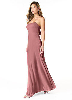 Azazie Rae Bridesmaid Dresses Desert Rose A-Line Bow Mesh Dress image4