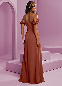 Barbie ♥ Azazie Abiti da Damigella Abito Convertibile A-Line in Chiffon a Spalla Scoperta Auburn image9