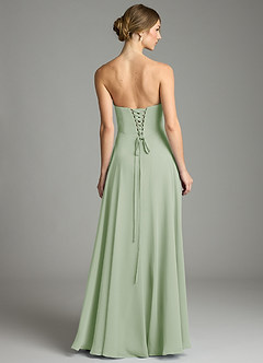 Azazie Ayla Abiti da Damigella Abito A-Line in Chiffon Scollo a Cuore Verde Salvia image2
