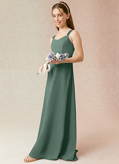Azazie Denice Junior Sea Moss A-Line Chiffon Dress image5
