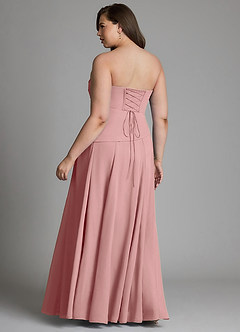 Azazie Gabriela Bridesmaid Dresses Dusty Rose A-Line Corset Chiffon Dress image20