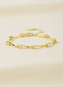 front Wavy Link and Crystal Bracelet