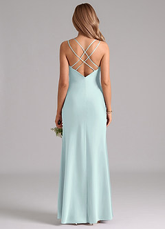 Azazie Suttona Brudtärnklänningar Klä av A-Linje i Stretch Satin Plisserad Dimma image3